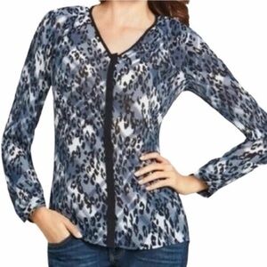 CAbi Wild Patterned V-Neck Blouse